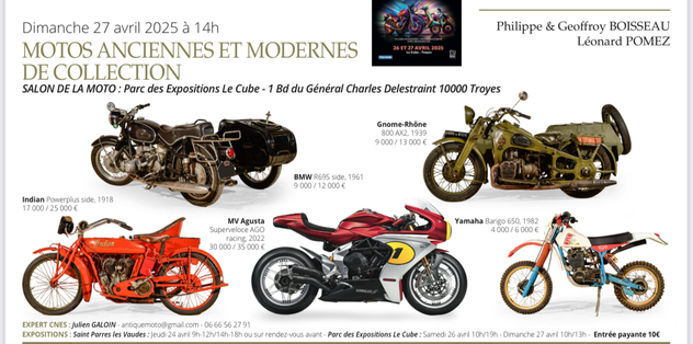 Vente aux enchères de motos de collection à l’occasion du Salon de la moto de Troyes