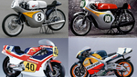 Les quatre motos cultes de l'histoire des 700 victoires de Honda. Première victoire de Tom Phillis, le titre de Hailwood en 1961, la moto NS 500 de spencer et la NSR 500 au palmarès jamais égalé 